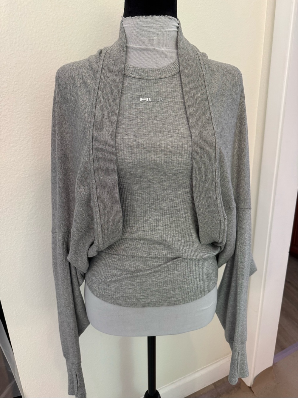 Women’s Open-Front Shrug Sweater with Coordinating Tank Ralph Lauren XL & L NWT